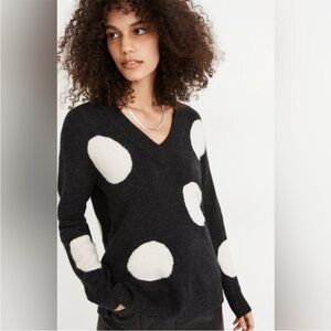 Madewell Dotted Bartlett V-Neck Pullover Sweater C7